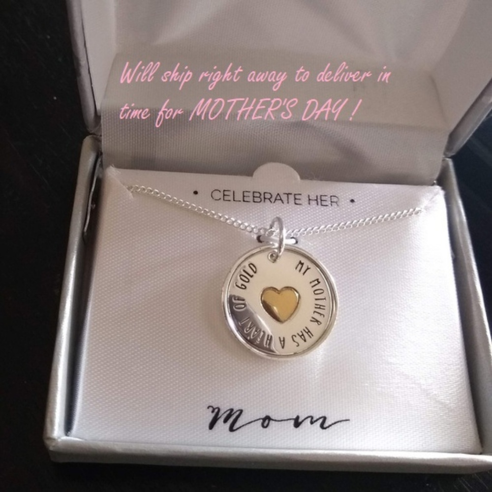 Mother's Day Mom Heart of Gold Necklace
